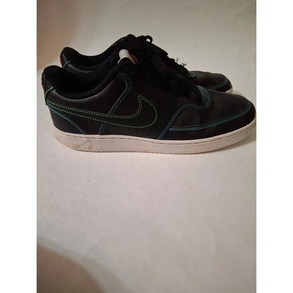 Nike CD 5463-006 Court Vision Low Overlay Stitch Black and Blue Leather Men's 10